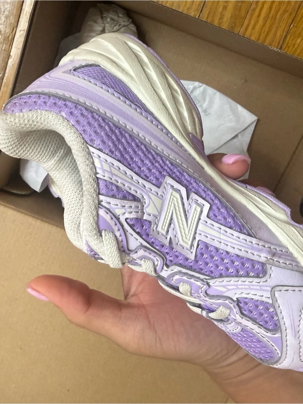 New Balance Kids Lavender Mesh Athletic Sneakers